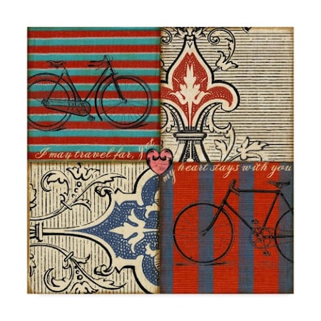 Art Licensing Studio 'Bicycle Damask' Canvas Art,18x18